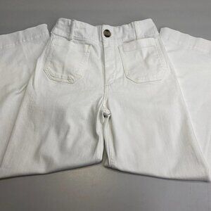Maeve White Cropped Wide Leg Jeans